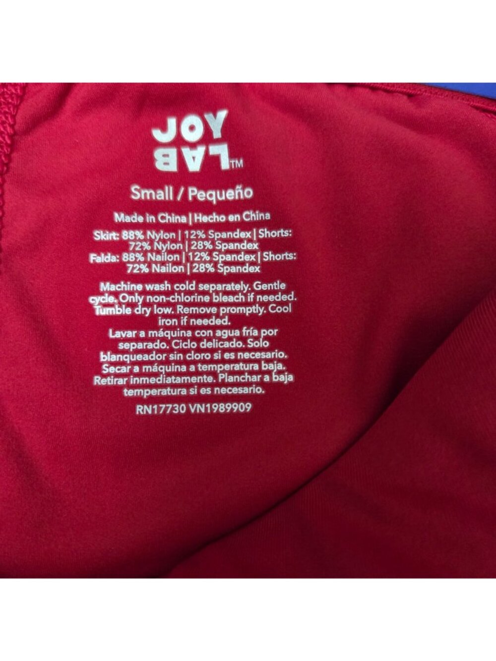 JoyLab Red High-Rise Skort With Built-In Shorts Size S - Picture 2 of 7